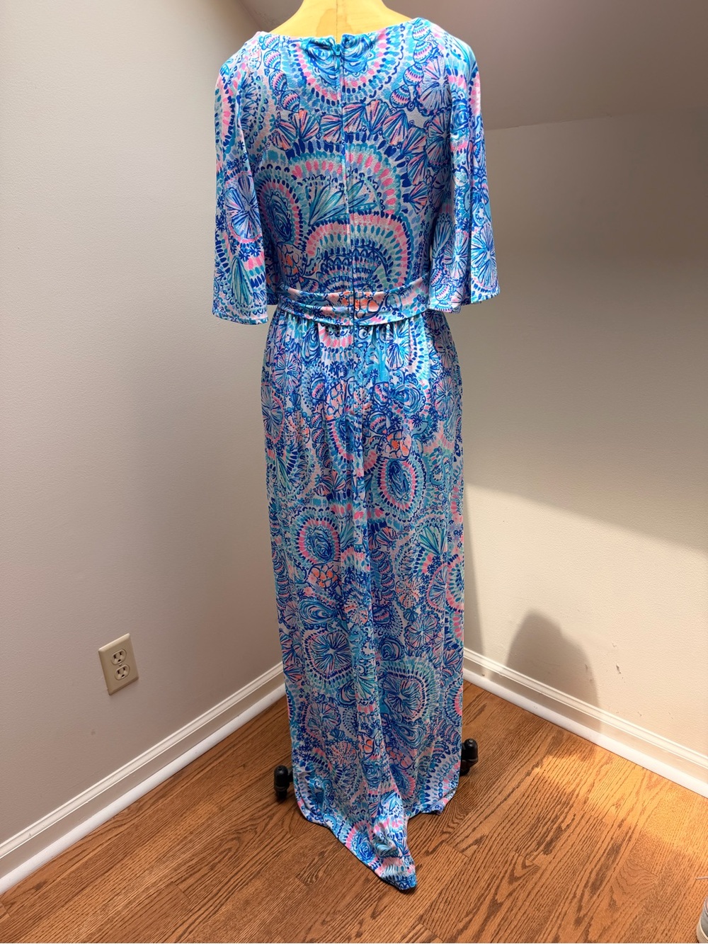 Lilly Pulitzer Minka Maxi Dress Blue Grotto Commotion In The Ocean Size 6 - Picture 4 of 5